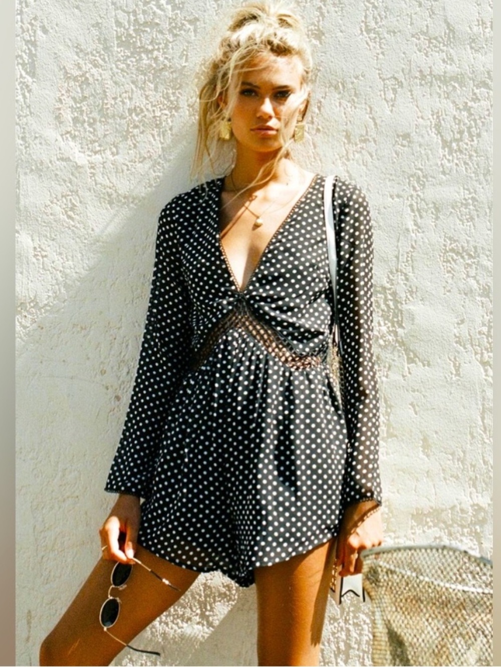 Sabo Skirt Reya Playsuit Romper Polka Dot Black White